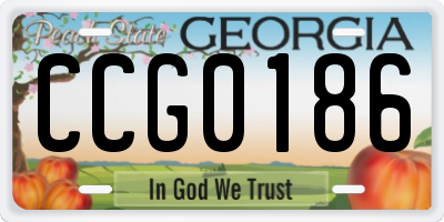 GA license plate CCG0186