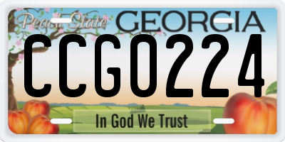 GA license plate CCG0224