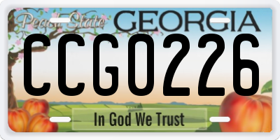 GA license plate CCG0226