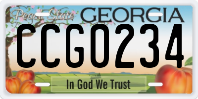 GA license plate CCG0234