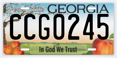 GA license plate CCG0245