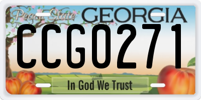 GA license plate CCG0271