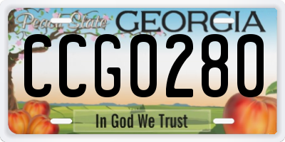GA license plate CCG0280