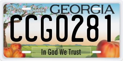 GA license plate CCG0281