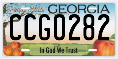 GA license plate CCG0282