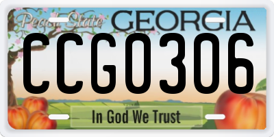 GA license plate CCG0306