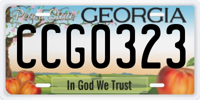 GA license plate CCG0323