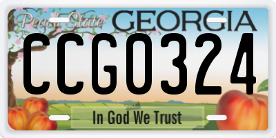 GA license plate CCG0324