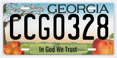 GA license plate CCG0328