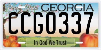 GA license plate CCG0337