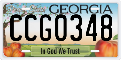 GA license plate CCG0348