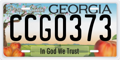 GA license plate CCG0373