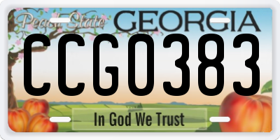 GA license plate CCG0383