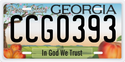 GA license plate CCG0393