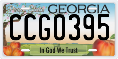 GA license plate CCG0395
