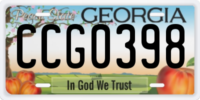 GA license plate CCG0398
