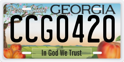 GA license plate CCG0420