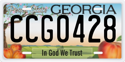 GA license plate CCG0428