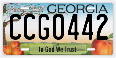 GA license plate CCG0442