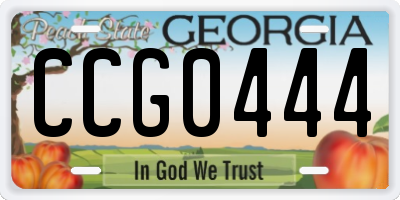 GA license plate CCG0444