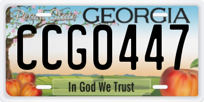 GA license plate CCG0447