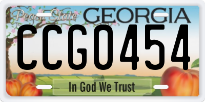 GA license plate CCG0454