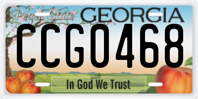 GA license plate CCG0468