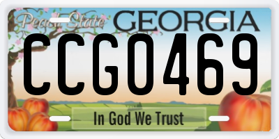 GA license plate CCG0469