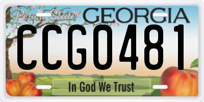 GA license plate CCG0481