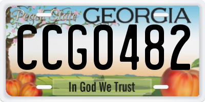 GA license plate CCG0482