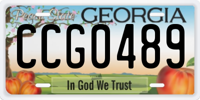 GA license plate CCG0489