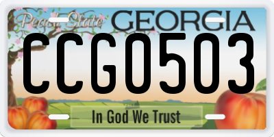 GA license plate CCG0503