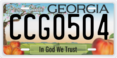 GA license plate CCG0504