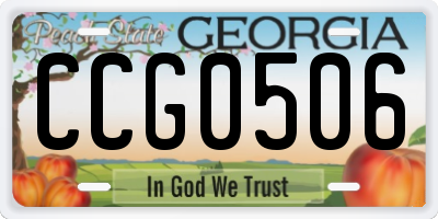 GA license plate CCG0506