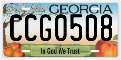 GA license plate CCG0508