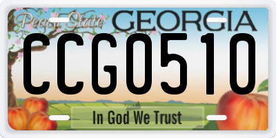 GA license plate CCG0510