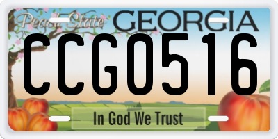 GA license plate CCG0516