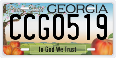 GA license plate CCG0519