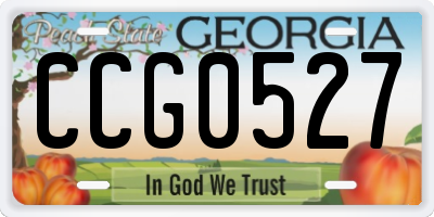 GA license plate CCG0527