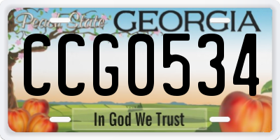 GA license plate CCG0534