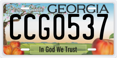 GA license plate CCG0537