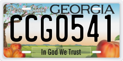 GA license plate CCG0541