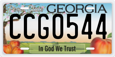 GA license plate CCG0544