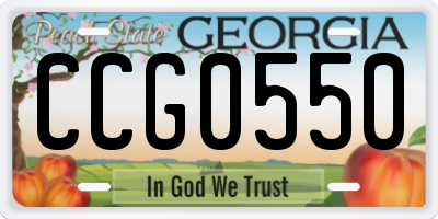 GA license plate CCG0550