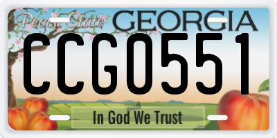 GA license plate CCG0551