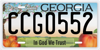GA license plate CCG0552