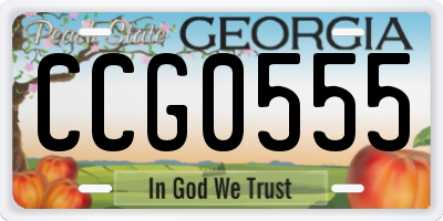 GA license plate CCG0555