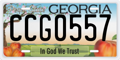 GA license plate CCG0557