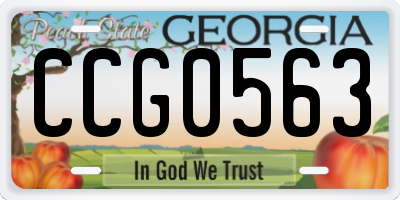 GA license plate CCG0563