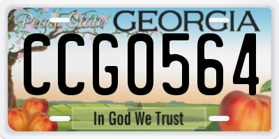 GA license plate CCG0564